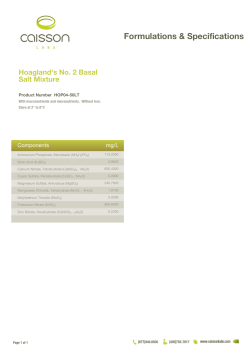 Formulations - Caisson Labs