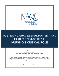 Fostering Successful Patient and Family Engagement