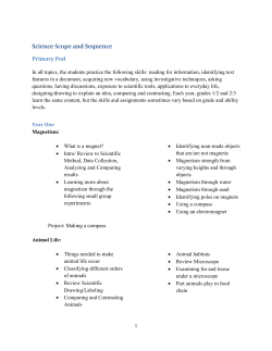 Science Scope and Sequence