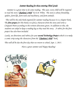 Summer Reading for those entering Third Grade Summer is a great