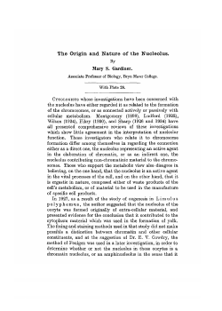 The Origin and Nature of the Nucleolus.