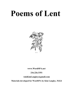 Sample Handout for Poems of Lent and Easter