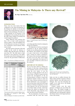 Tin Mining in Malaysia- Is There any Revival?