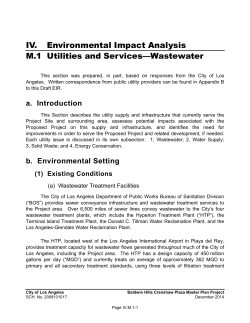 IV. Environmental Impact Analysis M.1 Utilities and Services