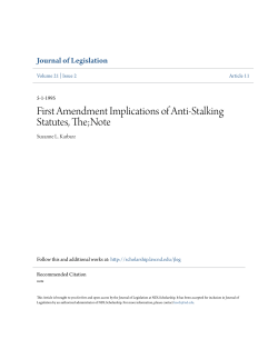 First Amendment Implications of Anti-Stalking