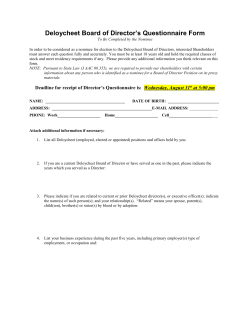 Board of Directors Application for Election