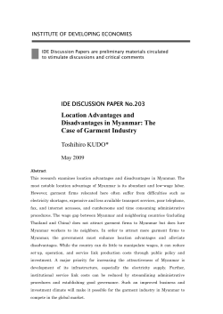 Location Advantages and Disadvantages in Myanmar