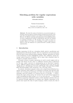 Matching problem for regular expressions with variables