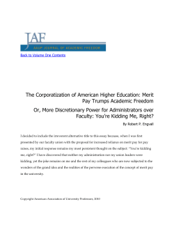 The Corporatization of American Higher Education: Merit Pay