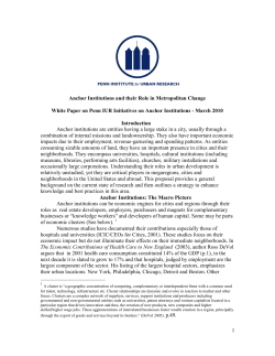 Anchor Institutions and their Role Metropolitan Change: A