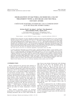 DEGRADATION OF BACTERIA ESCHERICHIA COLI BY