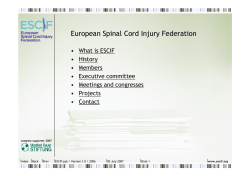 ISCoS presentation - European Spinal Cord Injury Federation