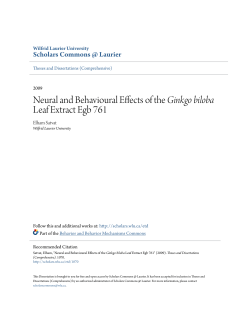 Neural and Behavioural Effects of the Ginkgo biloba Leaf Extract