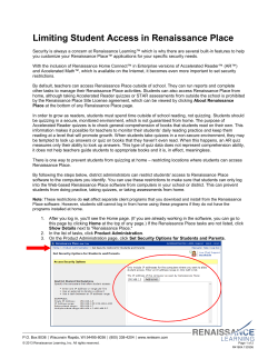 Limiting Student Access in Renaissance Place