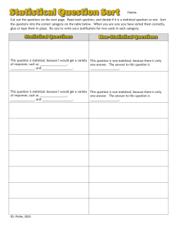 J. Parke, 2015 Name: Cut out the questions on the