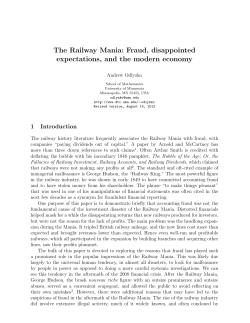 The Railway Mania: Fraud, disappointed expectations