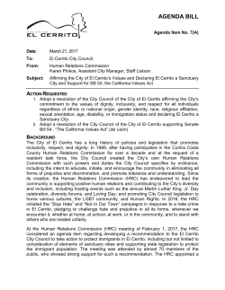 Affirming the City`s Values and Declaring El