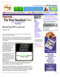 Monitoring CNY`s acid rain