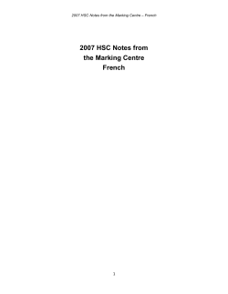 2007 HSC Notes from the Marking Centre - French