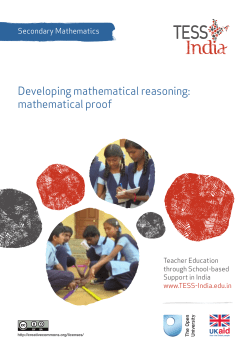 Developing mathematical reasoning: mathematical proof File