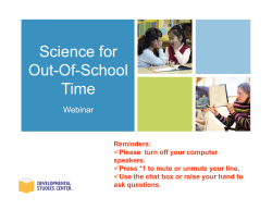 Science for Out-Of-School Time - Center for the Collaborative