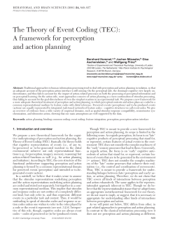 The Theory of Event Coding (TEC): A framework for perception and