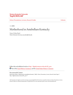 Motherhood in Antebellum Kentucky - TopSCHOLAR