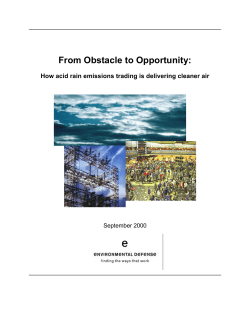 From Obstacle to Opportunity: How acid rain emissions trading is