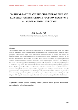 POLITICAL PARTIES AND THE CHALENGE OF FREE AND FAIR
