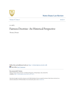 Fairness Doctrine--An Historical Perspective