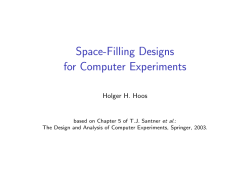 Space-Filling Designs for Computer Experiments