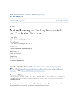 National Learning and Teaching Resource Audit