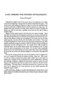 Land Assembly for Housing Developments