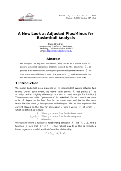 A New Look at Adjusted Plus/Minus for Basketball Analysis