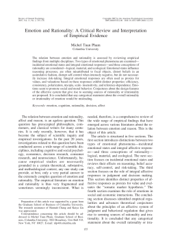 Emotion and Rationality