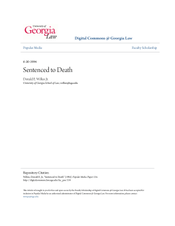 Sentenced to Death - Digital Commons @ Georgia Law