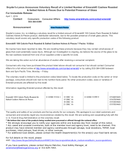 Snyder`s-Lance Announces Voluntary Recall of a Limited Number of