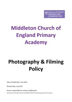 Use of Photos Policy - Middleton Church of England Primary Academy