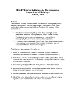 Interim Guidelines for Thermographic Inspections of Buildings