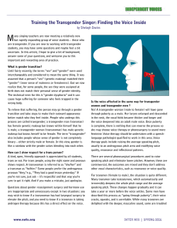 Training the Transgender Singer: Finding the Voice Inside