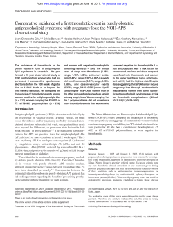 Comparative incidence of a first thrombotic event in