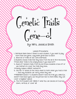 Genetic Traits Bingo