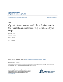 Quantitative Assessment of Habitat Preferences for the Puerto Rican