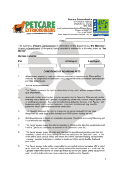 Date: The business &ldquo;Petcare Extraordinaire&rdquo; is referred to in this