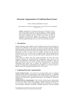 Electronic Augmentation of Traditional Board Games