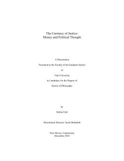 The Currency of Justice: Money and Political Thought
