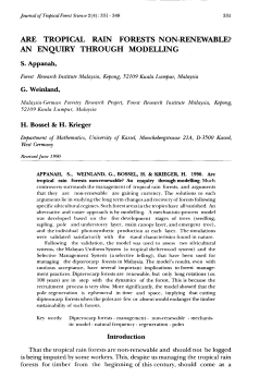 are tropical rain forests non-renewable? an enquiry through