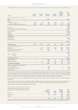 Annexure D &ndash; Information on business and geographical