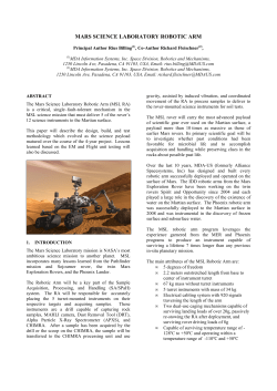 mars science laboratory robotic arm