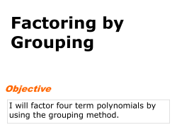 Factoring by Grouping